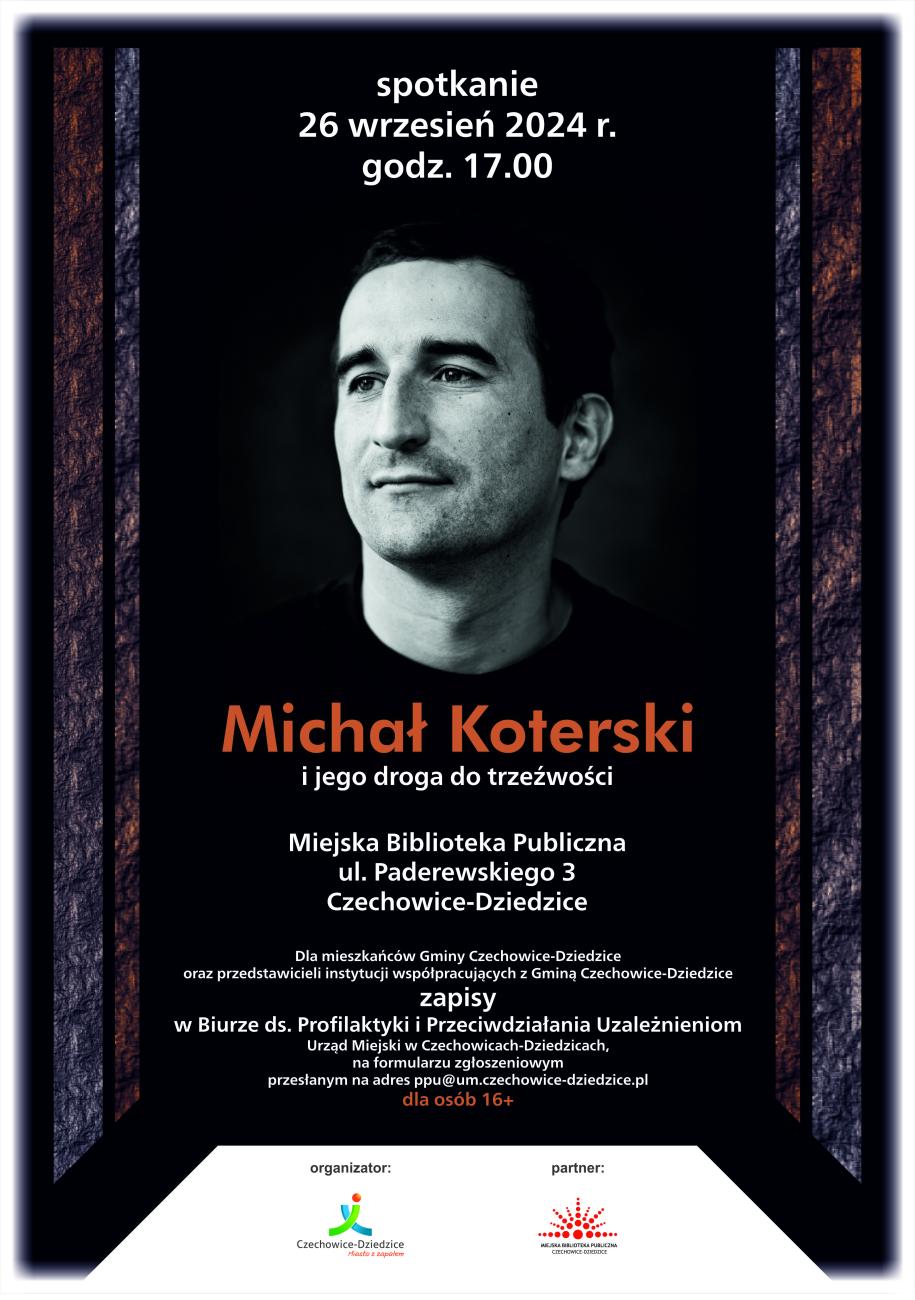 Plakat dot. spotkania z Michałem Koterskim