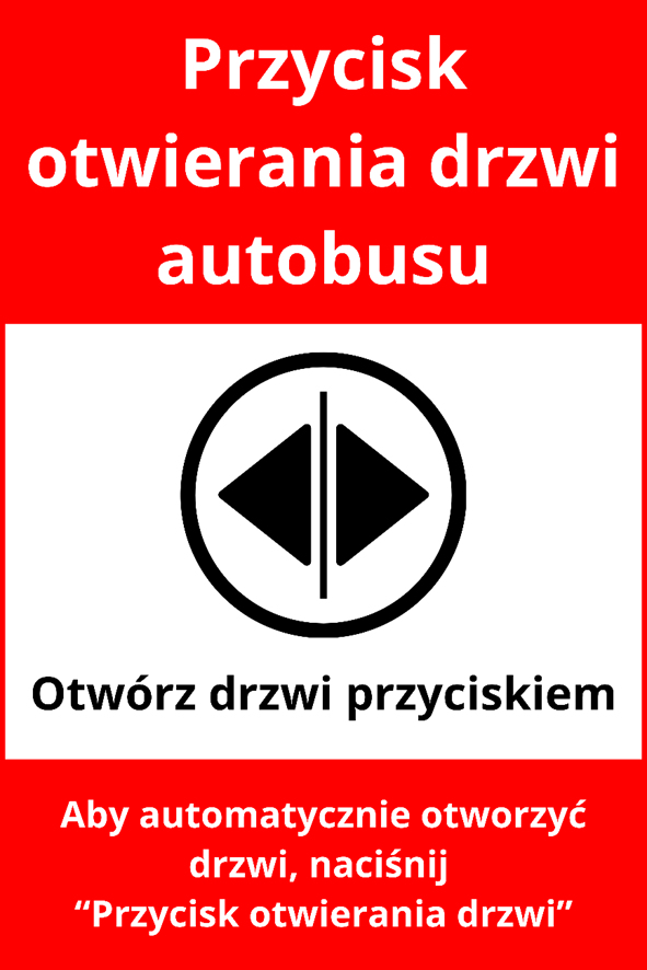 grafika przedstawiająca przycisk otwierania drzwi autobusu