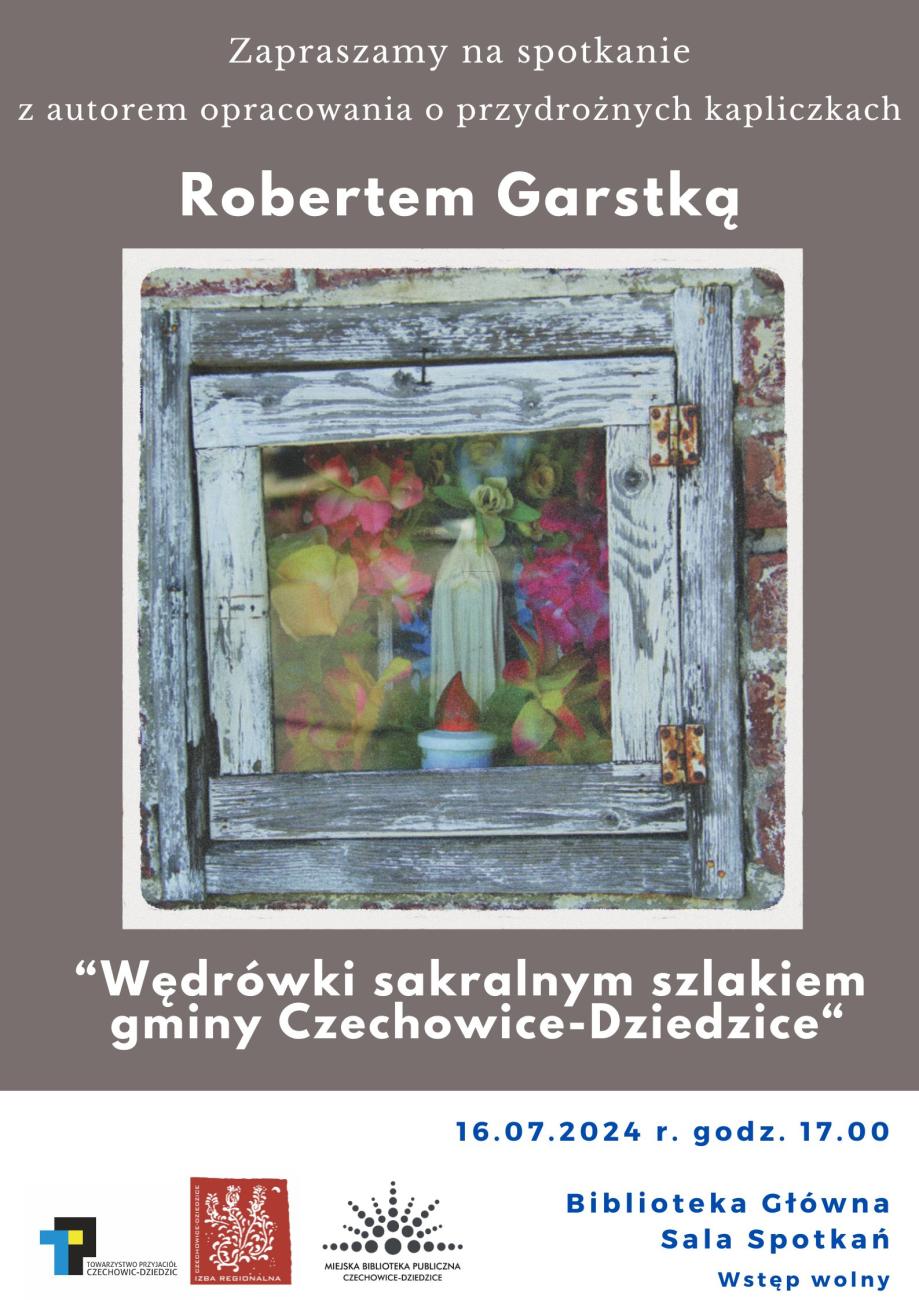 Plakat informujący o spotkaniu autorskim z Robertem Garstką