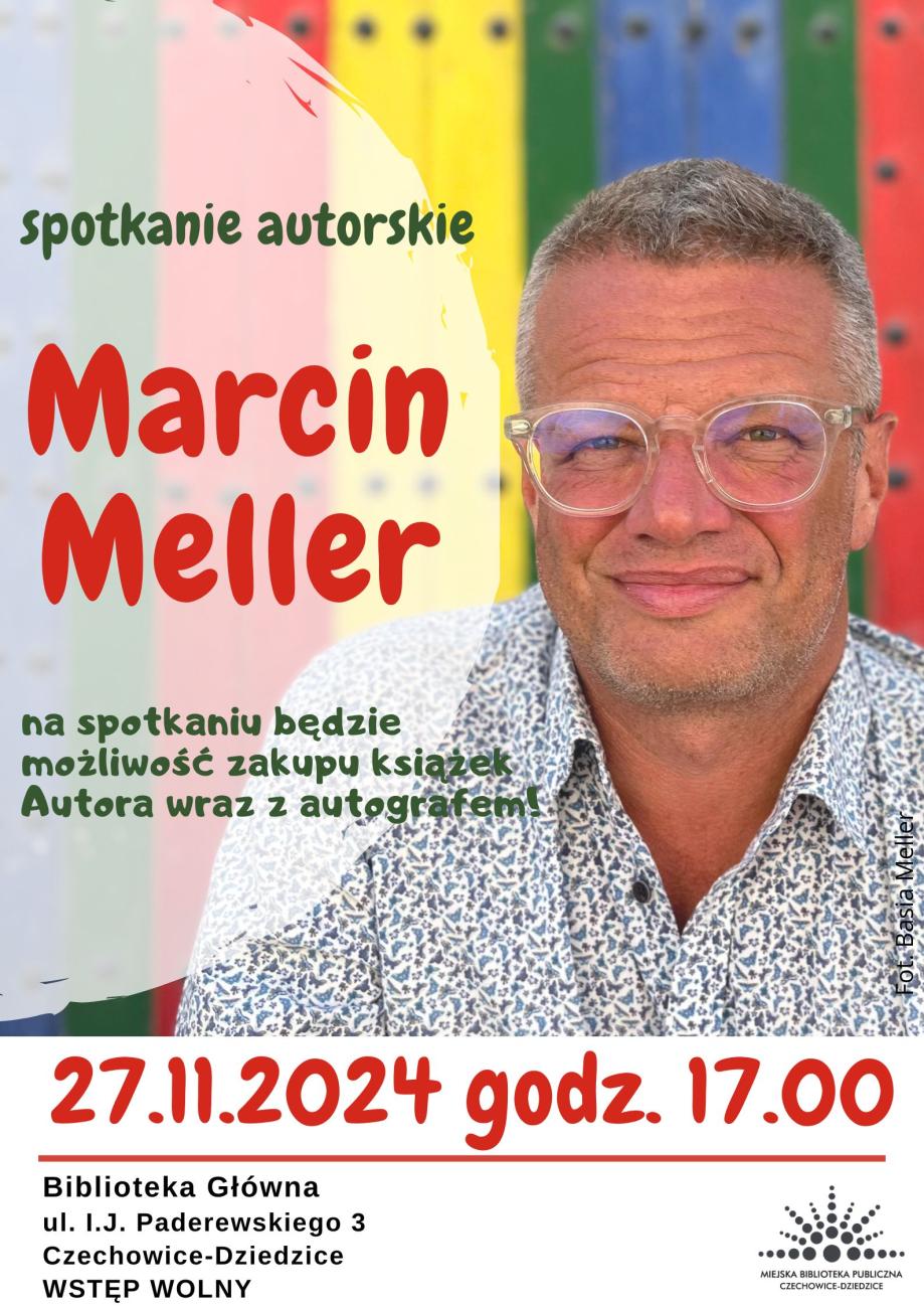 Plakat zapraszający na środowe spotkanie z Marcinem Mellerem