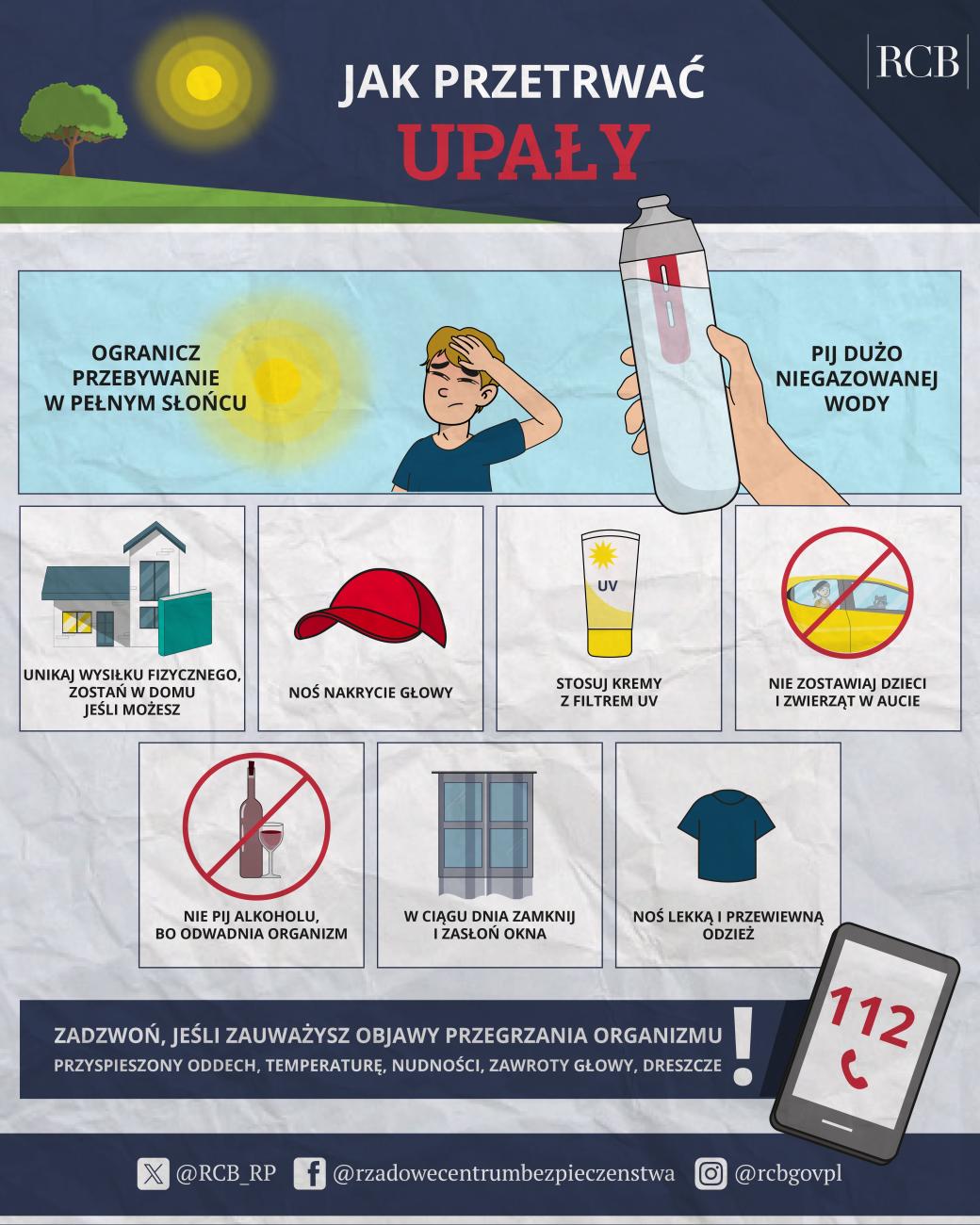 Plakat RCB o upałach