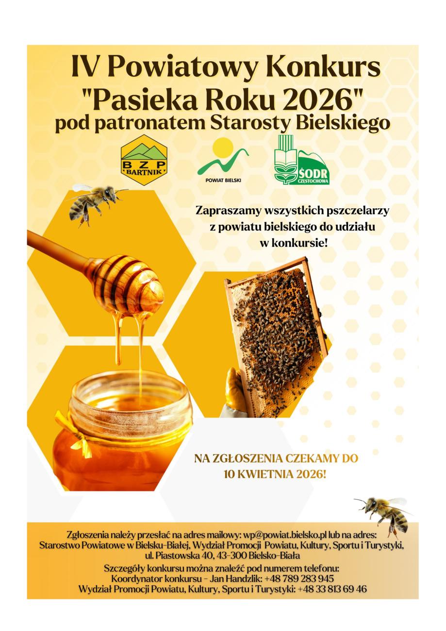 Plakat na konkurs pszczelarski