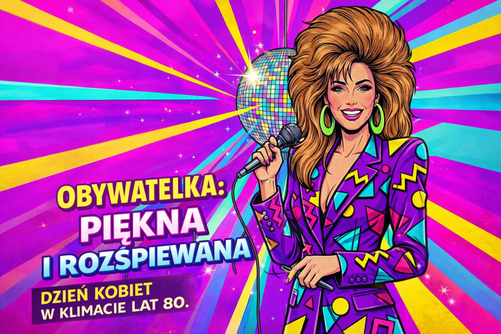 plakat reklamujący wydarzenie z okazji dnia kobiet