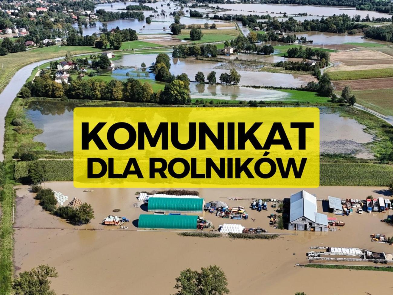 Grafika plus zdjęcie do komunikatu dla rolników