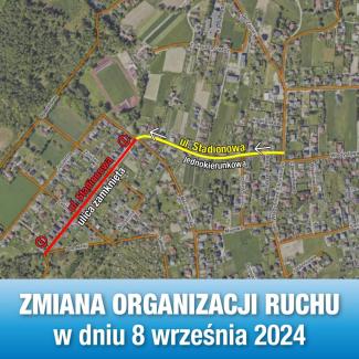 mapa przedstawiająca zmianę organizacji ruchu