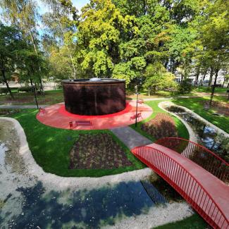Widok na Park Miejski Lasek po rewitalizacji