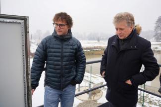 burmistrz w trakcie odbioru technicznego przepompowni