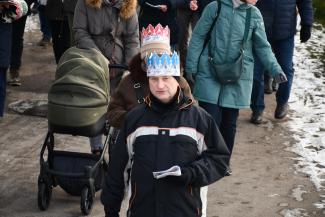 Orszak Trzech Króli w Zabrzegu - wejście na stadion