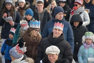 Orszak Trzech Króli w Zabrzegu - wejście na stadion