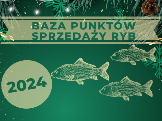 Zielony baner baza punktów sprzedaży ryb