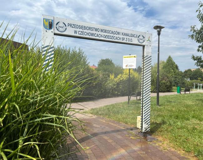 Kurtyna wodna w parku na Osiedlu Północ